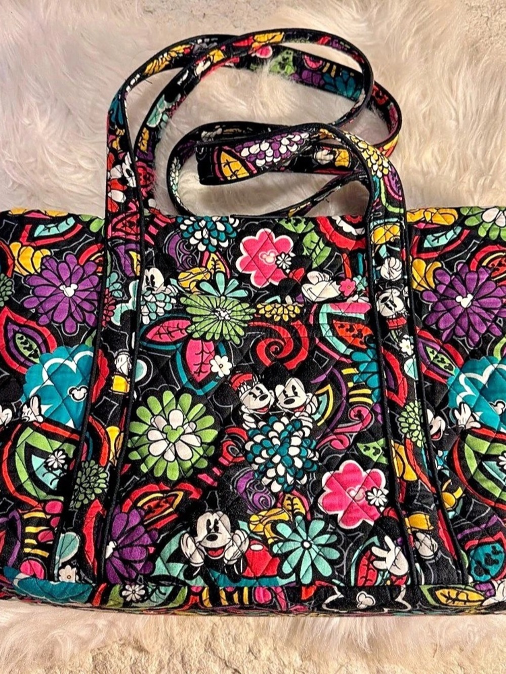 Vera Bradley Disney Midnight with Mickey Vera Tote Bag Black & Multicolor